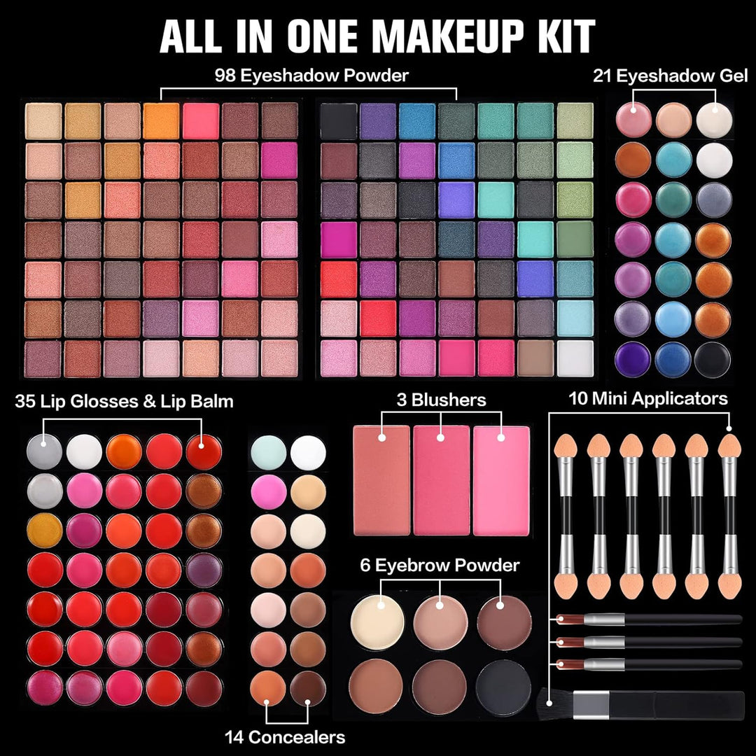 Kit de maquillaje profesional de 177 colores para mujeres y niñas,...