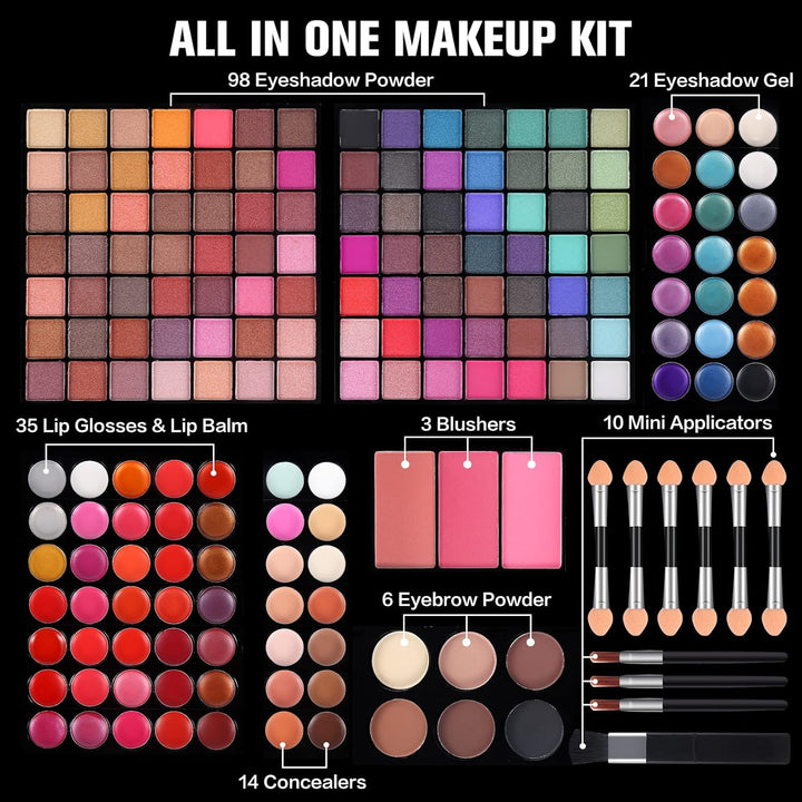 Kit de maquillaje profesional de 177 colores para mujeres y niñas,...
