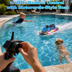 Barco a control remoto, barco a control remoto para niños y adultos, barcos RC para piscina y lago, barcos acuáticos con luz LED, barco eléctrico a control remoto, juguete de verano con
