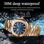 Poedagar Reloj de pulsera de moda para hombre, correa de acero inoxidable, reloj de cuarzo para hombre, impermeable, luminoso, fecha, cuadrado, relojes para hombre