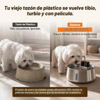 Selene - Fuente inalámbrica para perros, fuente de agua inalámbrica para perros en el interior, fuente de acero inoxidable para mascotas, filtración de 4 capas, batería de 30 días