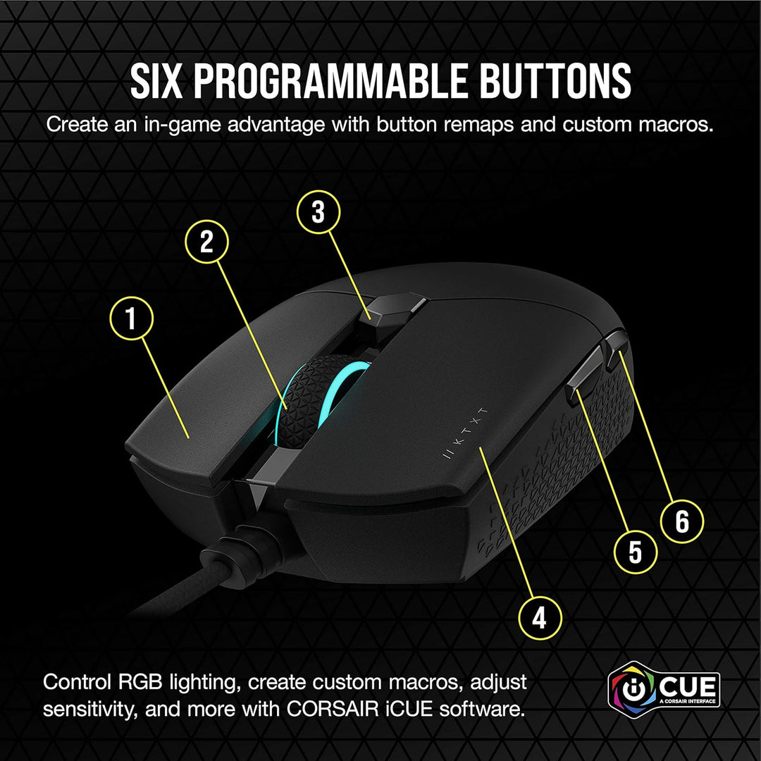 Corsair KATAR PRO XT Ratón para juegos FPS ultraligero con cable, 1...