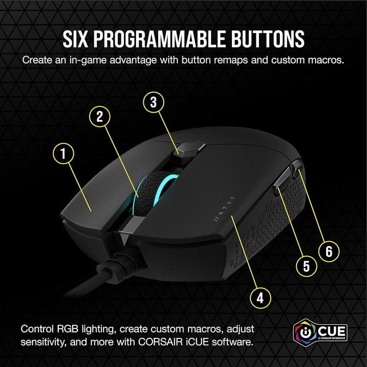 Corsair KATAR PRO XT Ratón para juegos FPS ultraligero con cable, 1...
