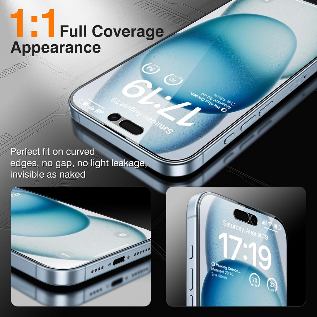 Paquete 4+2 para protector de pantalla de privacidad iPhone 15 (6.1")