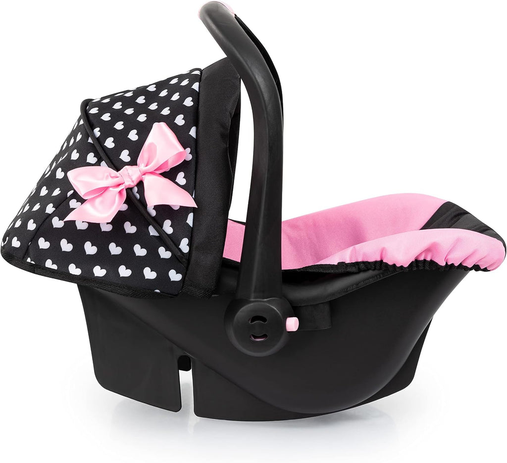 Bayer Design Muñecas: Asiento de Coche Deluxe: Corazones Negro