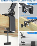 OMOTON Soporte de tableta GH04 para iPad con brazo de aluminio, soporte