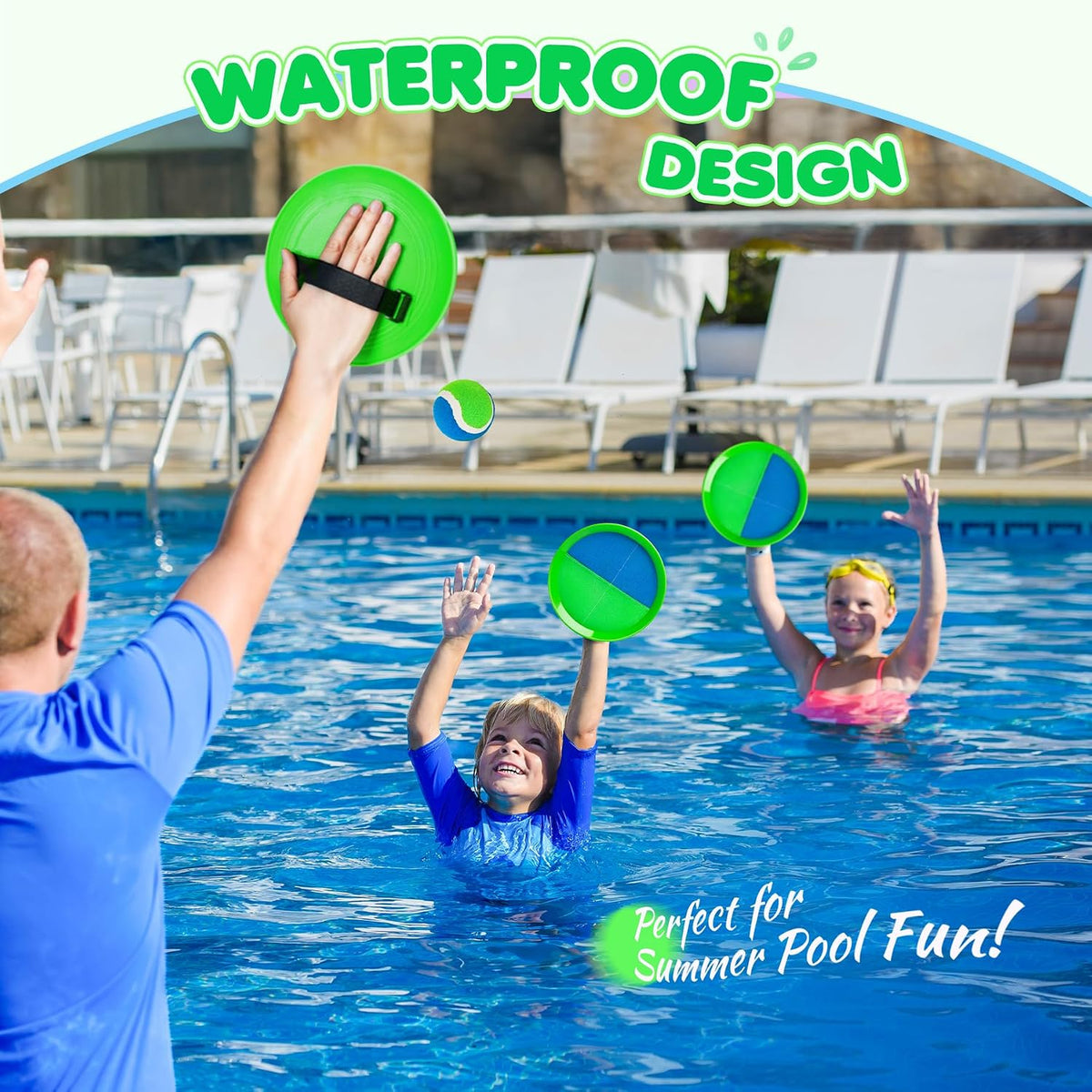 Juego de pelotas para lanzar y atrapar mejoradas, juguetes para niños, juegos al aire libre, entrenamiento de béisbol, resistente y resistente al agua para playa, piscina, patio, regalo