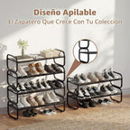 Zapatero de 4 niveles - Organizador de zapatos expandible para