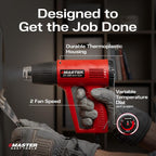 Master Appliance EC-200 Pistola de calor de temperatura variable, pistola de aire caliente, 120V, 10 amperios, 1200W, para envoltura retráctil, conectores de alambre, tubos retráctiles, manualidades