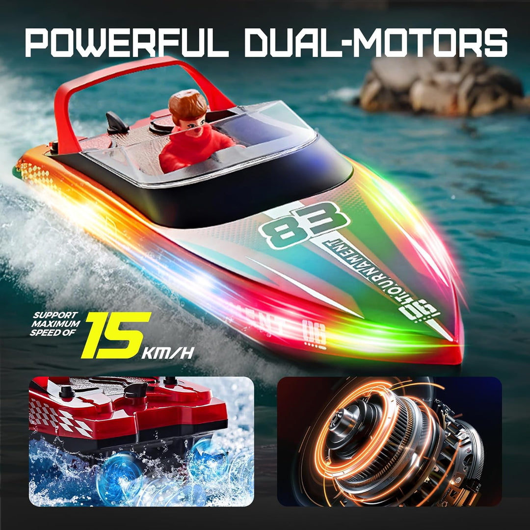 BEZGAR Barco a control remoto, 2 paquetes de 10 pulgadas, barco RC...