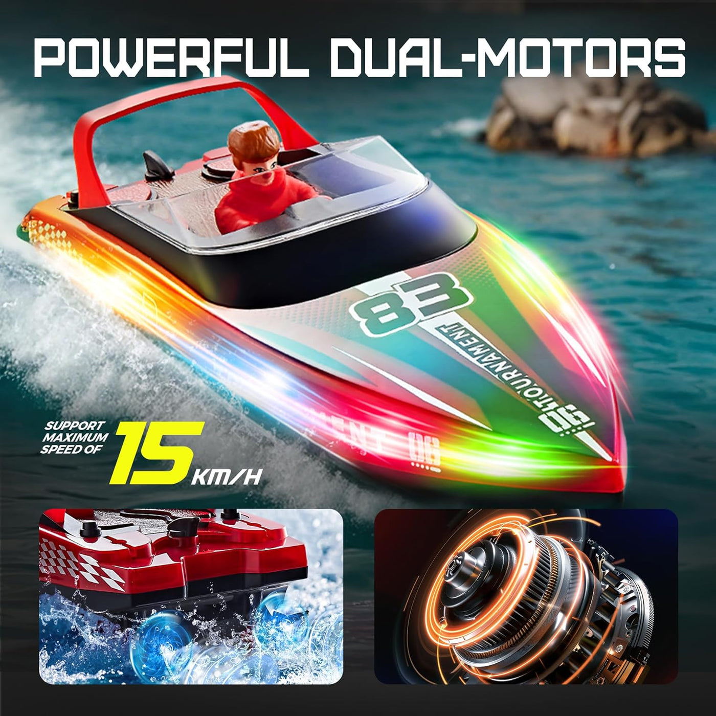 BEZGAR Barco a control remoto, 2 paquetes de 10 pulgadas, barco RC...