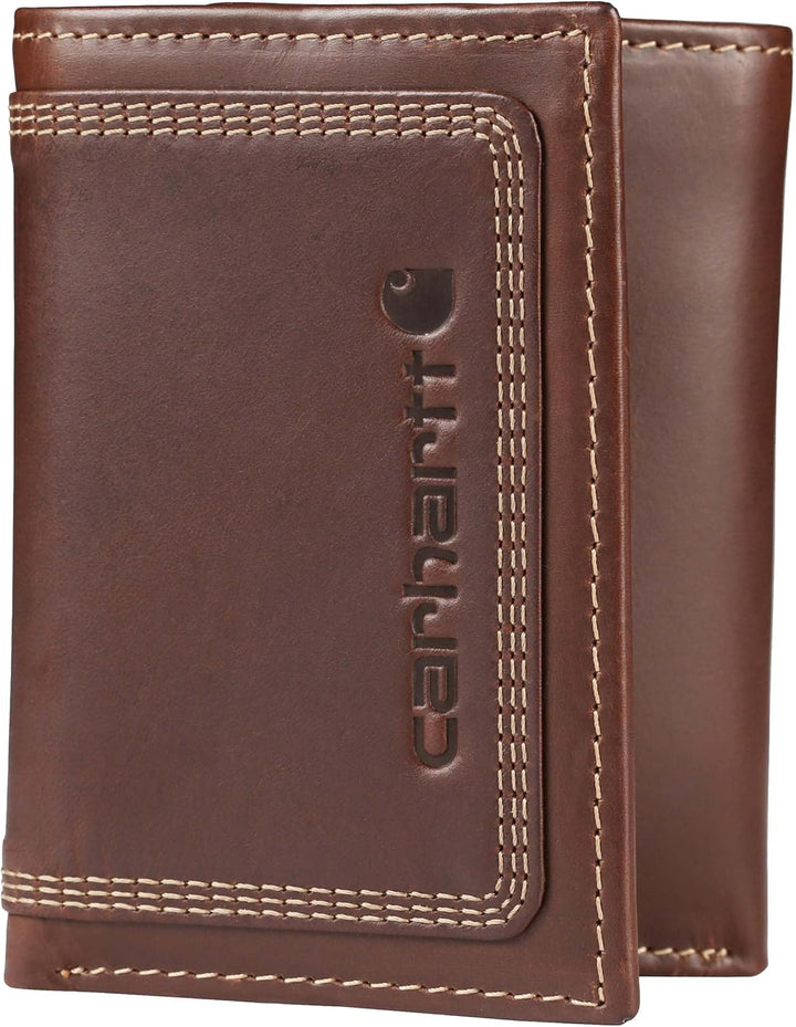 Carhartt - Billetera resistente de cuero con triple puntada para ho...