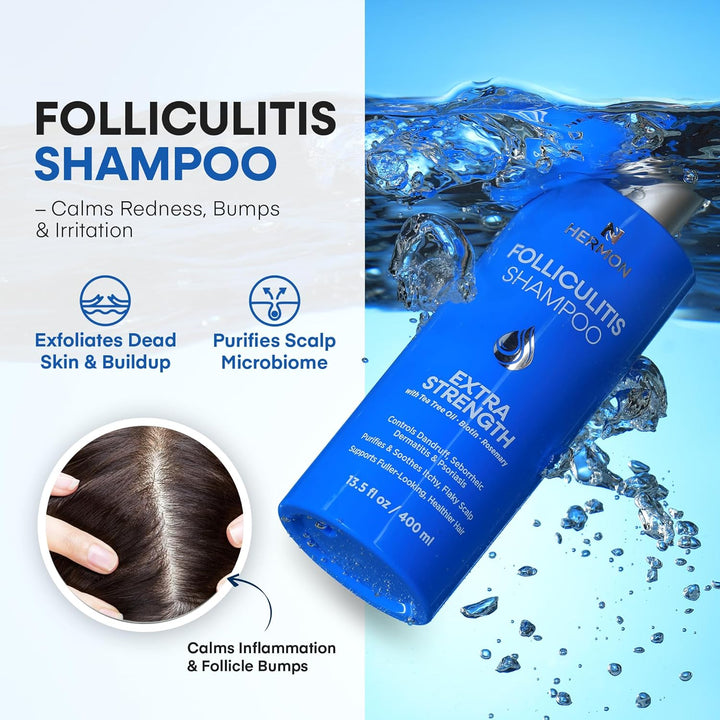 Hermon Kit de tratamiento de foliculitis: combo de champú y jabón p...
