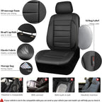 CAR PASS Fundas de asiento de automóvil de piel sintética solo para asientos delanteros, fundas de asiento de automóvil con soporte de espuma 3D, ajuste universal para camiones, furgonetas, SUV