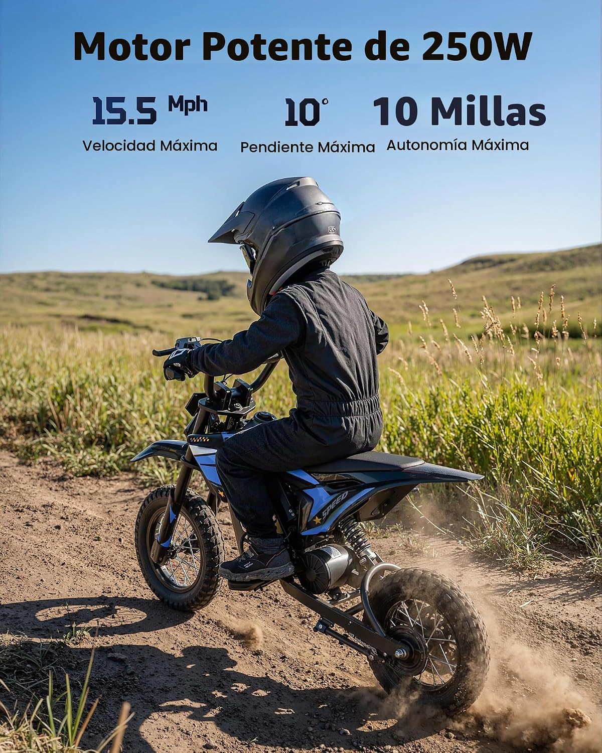 Bicicleta de cross eléctrica de 36 V para niños de 5 a 10 años, regalo de