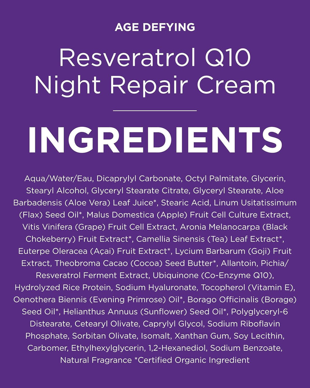 Crema reparadora de noche Andalou Naturals Age Defying Resveratrol...