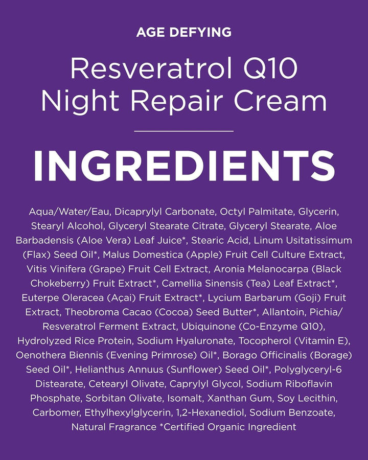 Crema reparadora de noche Andalou Naturals Age Defying Resveratrol...