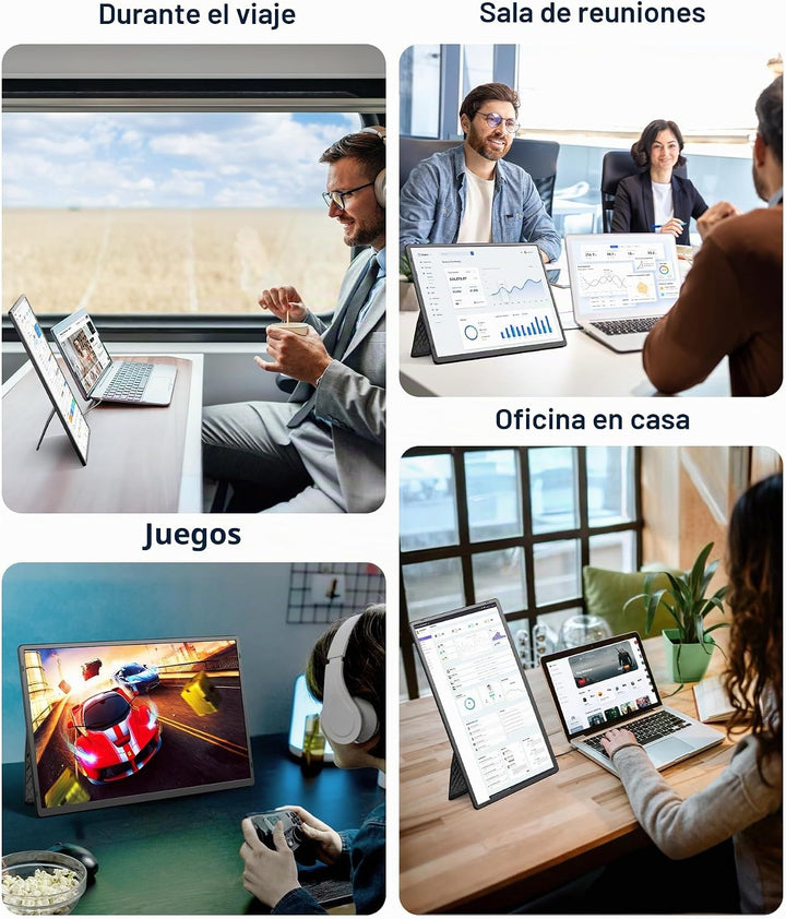 Wixzet Monitor portátil de 16.1 pulgadas, extensor de pantalla para...