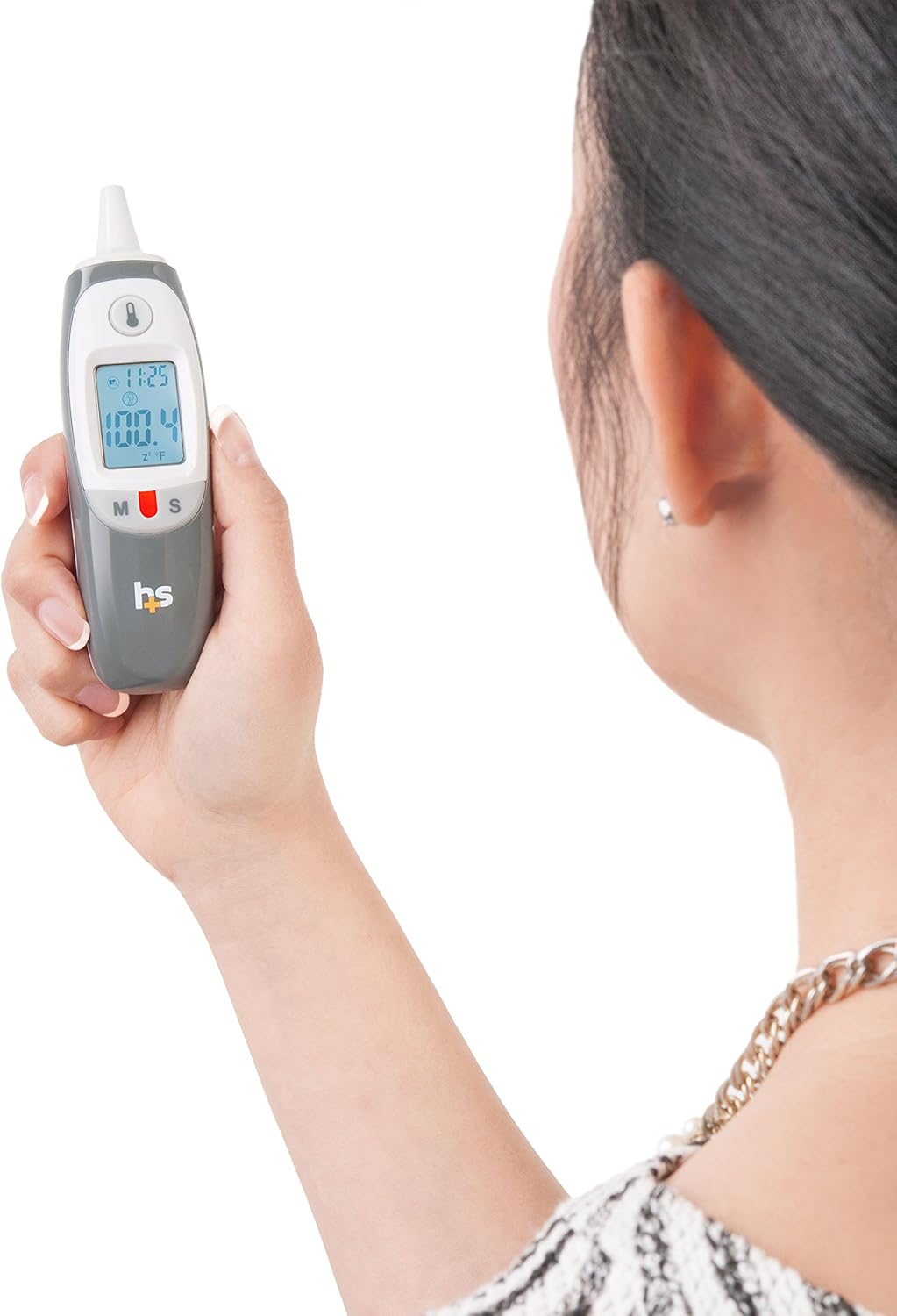 HealthSmart Termómetro digital infrarrojo compacto de lectura instantánea, mide la temperatura del aire ambiente, lecturas Fahrenheit y Celsius, apto para FSA y HSA, gris (paquete de 36)