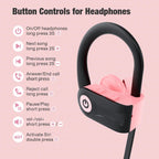 Boean Auriculares Bluetooth, auriculares inalámbricos con 16 horas Bluetooth 5.3, Rosa