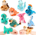 Liliful - Paquete de 8 pulseras de peluche para niños, diseño de dinosaurio