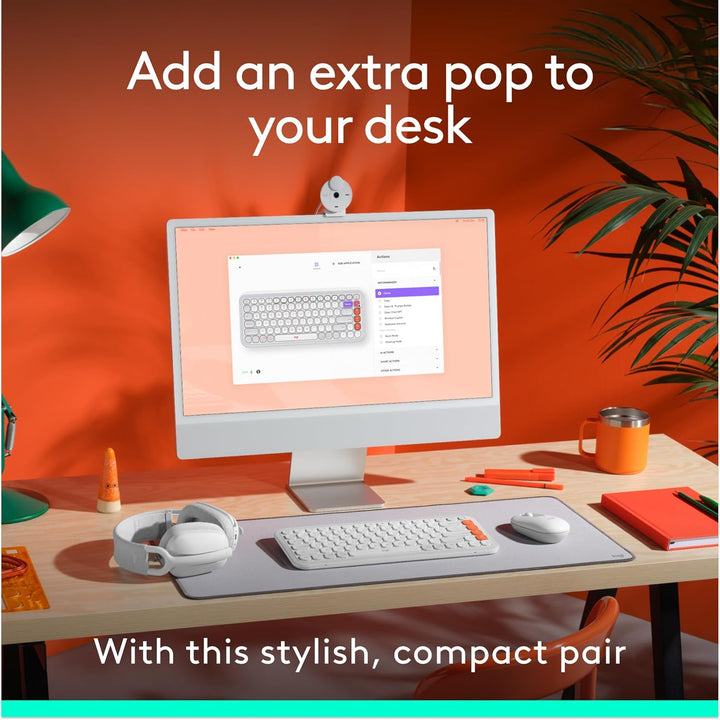 Combo Logitech POP ICON, Combo de Teclado y Mouse Bluetooth, Escrit...