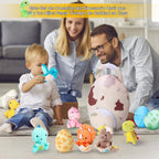Zhanmai Kit de 11 Piezas de Peluches de Dinosaurio con Bolsa en Forma de Huevo, Pequeños, Lindos