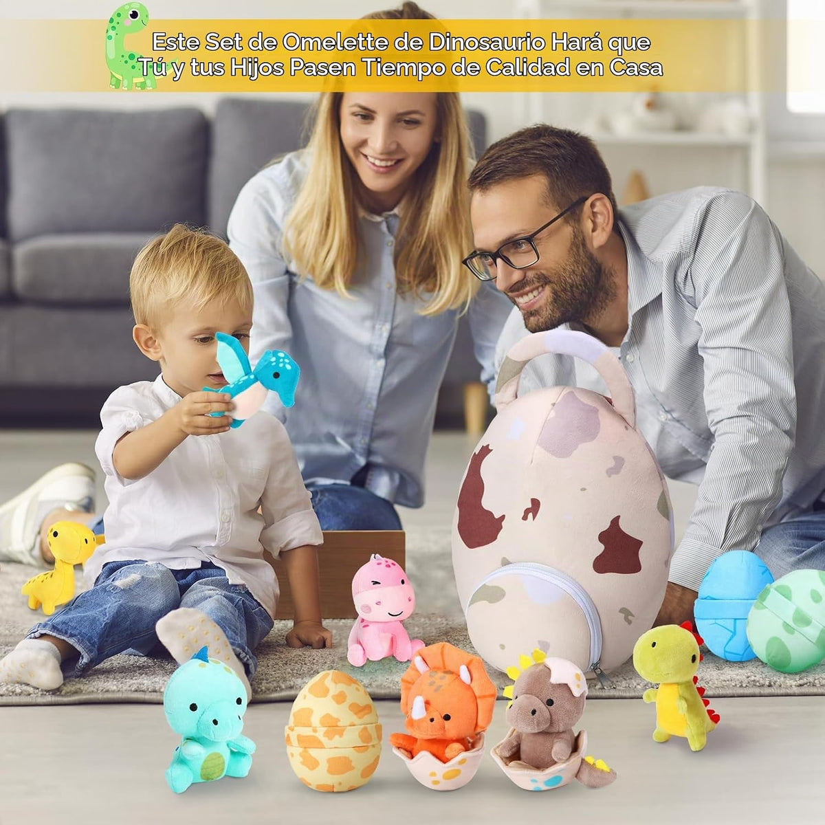 Zhanmai Kit de 11 Piezas de Peluches de Dinosaurio con Bolsa en Forma de Huevo, Pequeños, Lindos