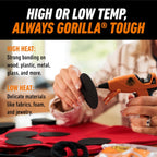 Kit de Pistola de Pegamento Caliente Mini de Gorilla (Paquete de 1 Pistola de Pegamento Caliente Mini y 30 Barras) - Doble Temperatura, Boquilla de Precisión y Disparador de Fácil Apretón