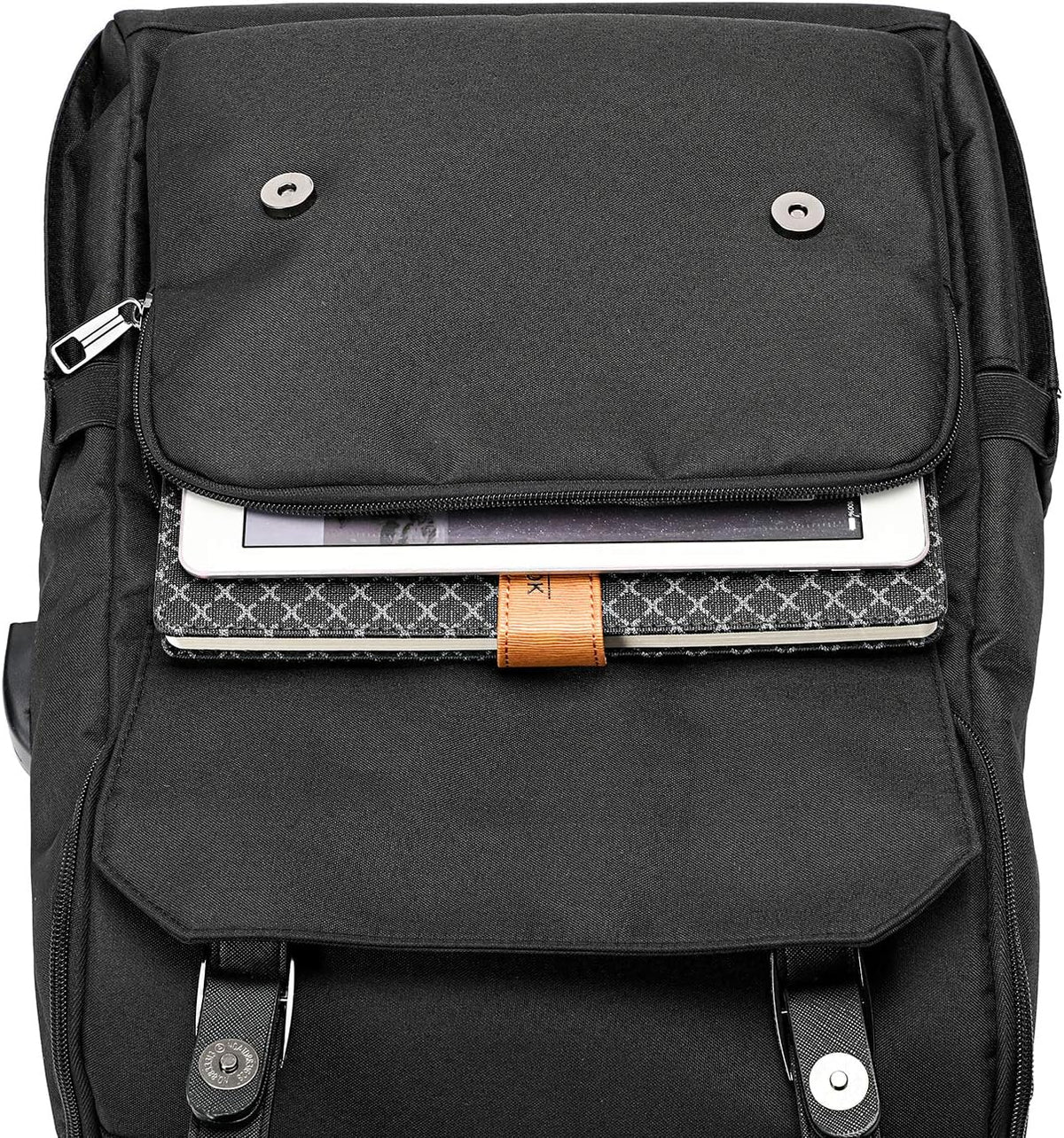 Mochila vintage de viaje para laptop con puerto de carga USB para m...