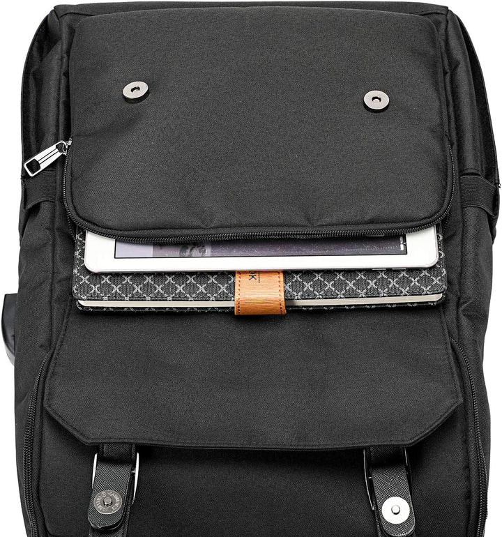 Mochila vintage de viaje para laptop con puerto de carga USB para m...
