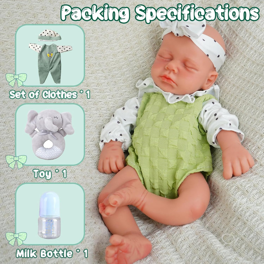 Muñeca de bebé de 12.2 pulgadas para niña, muñeca de bebé de silico...