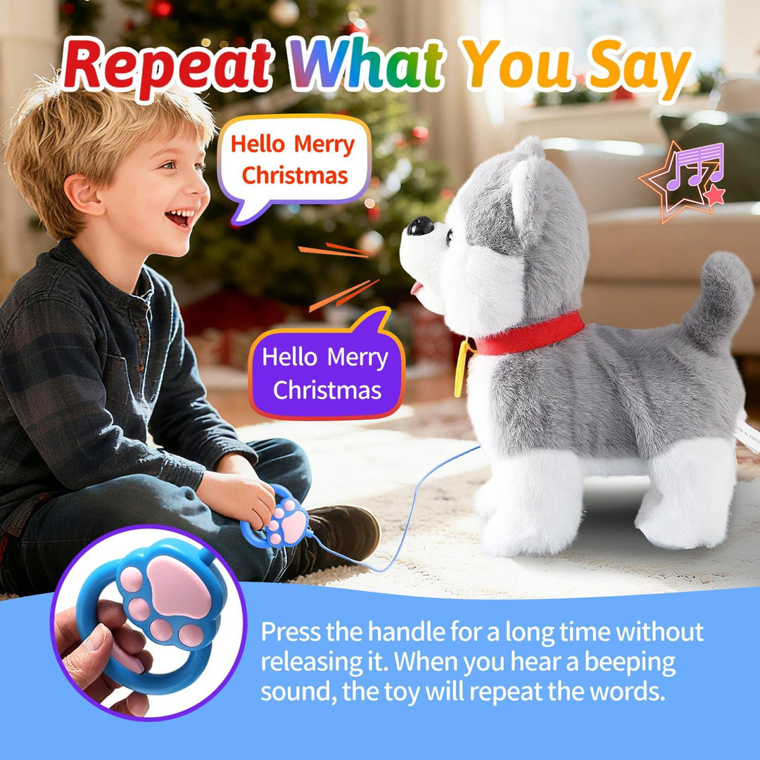 Marsjoy Husky Perro Caminante que Ladra para Niños Cachorro Robot M...