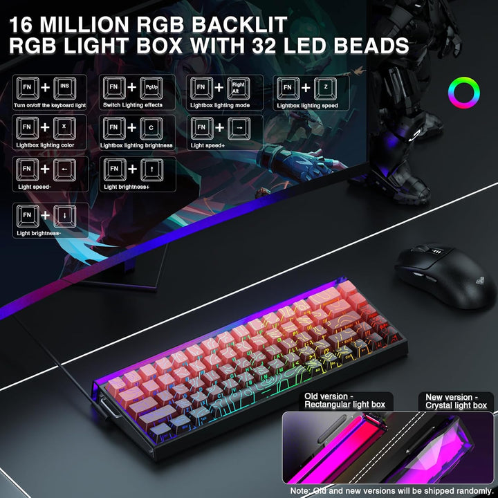 AULA Hero 68 HE 60% Teclado Gaming Cableado, Teclado con Interrupto...