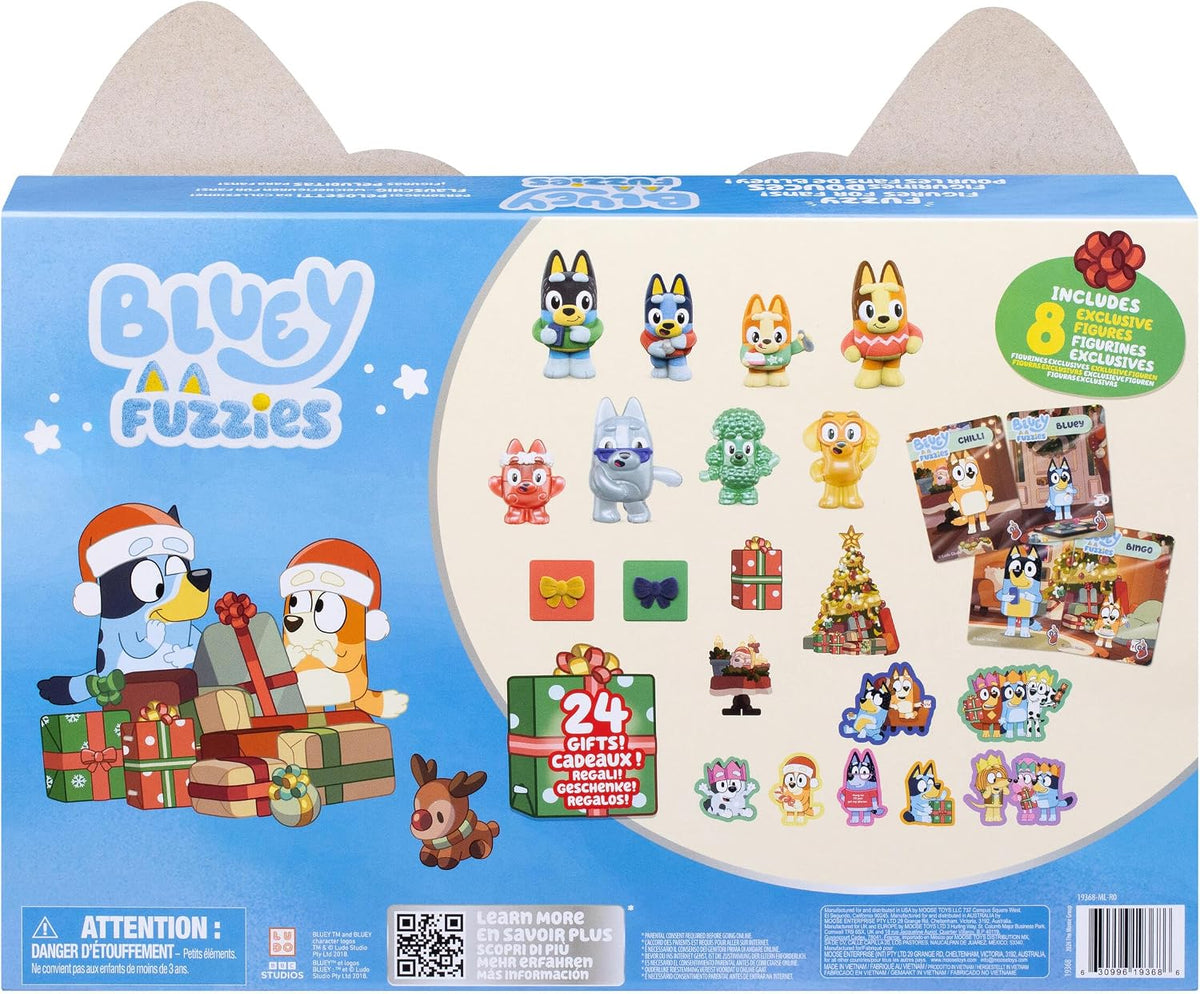 BLUEY Paquete de calendario de Adviento Fuzzies, 8 minifiguras exclusivas