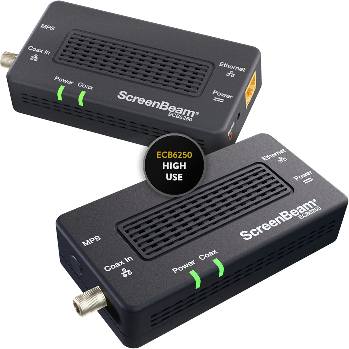 ScreenBeam Adaptador de red MoCA 2.5 para Internet de mayor velocidad, Ethernet sobre coaxial - Kit de inicio (Modelo: ECB6250K02)