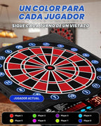 WIN.MAX Electronic Dart Board para Adultos, Puntuación Automática, Punta Blanda