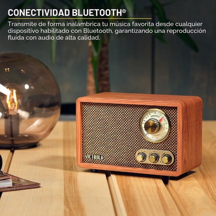Victrola Willow - Radio Bluetooth de madera retro con altavoces int...