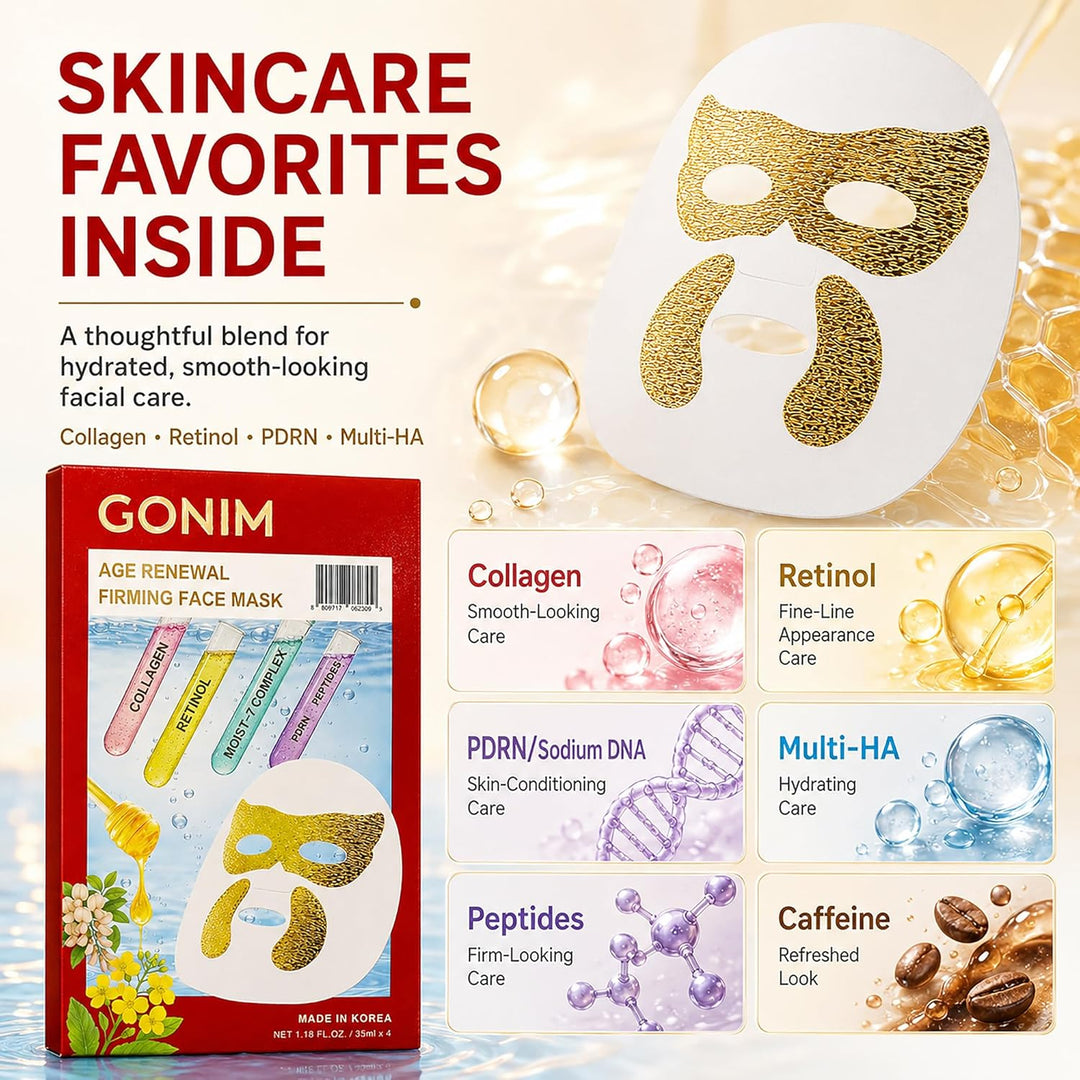 GONIM Mascarilla coreana con parches integrados para los ojos con P...