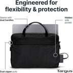 Targus Maletín técnico 3 en 1 Work+ de 13 a 14 pulgadas, maletín modular para laptop con correa de bolsa de tecnología desmontable, protección de 360 para laptop, cremalleras antirrobo, correa para