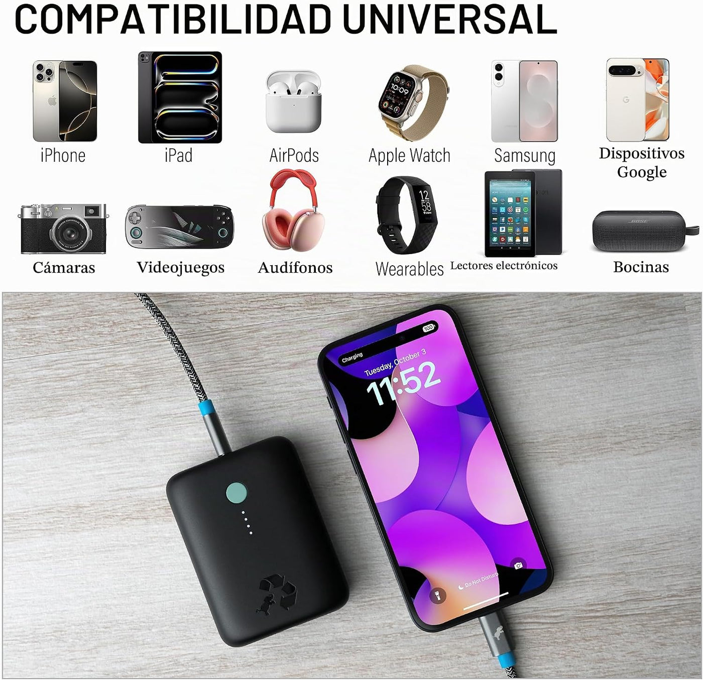 Nimble Champ Lite - Banco de energía de carga rápida de 5200 mAh, 1...