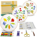 Bradove Leaves y Flowers Embroidery Kit para Beginners con Patterns