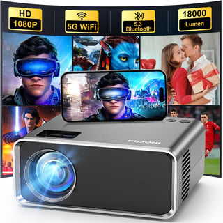 FUDONI Proyector con WiFi y Bluetooth 4K compatible, proyectores de...