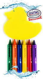 Juego de 119 juguetes de baño de Toy Stop de 119 piezas con pato de goma gigante, calcomanías de baño, espejos, crayones, esponja, mini animales, animales medianos, botes apilables, letras de espuma,