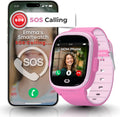 Reloj inteligente para niños con rastreador GPS, llamadas de audio y video, alertas SOS, cámara HD, rastreador de fitness, controles parentales, reloj inteligente para niños y niñas, requiere suscripción (rosa)