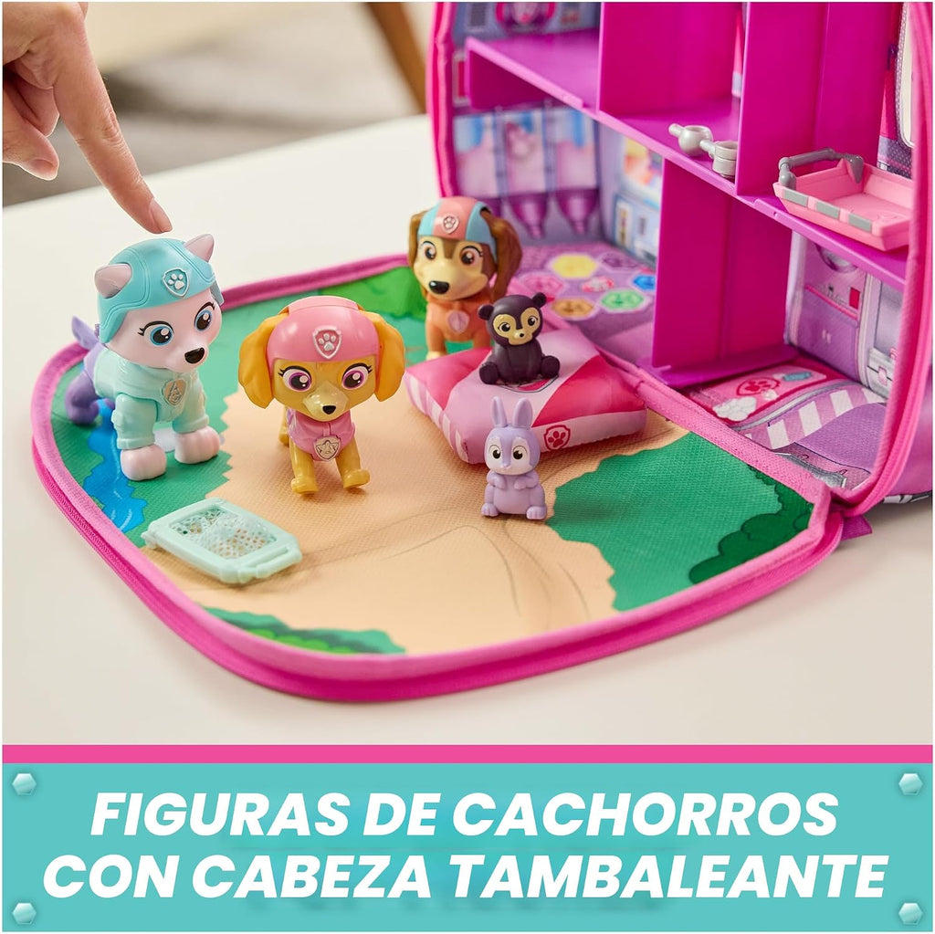 Paw Patrol Skye's World Pupcation Rescue Set con figuras de juguete Skye, Everest y Liberty Bobble Head y RV Camper, juguetes para niños y niñas a partir de 3 años
