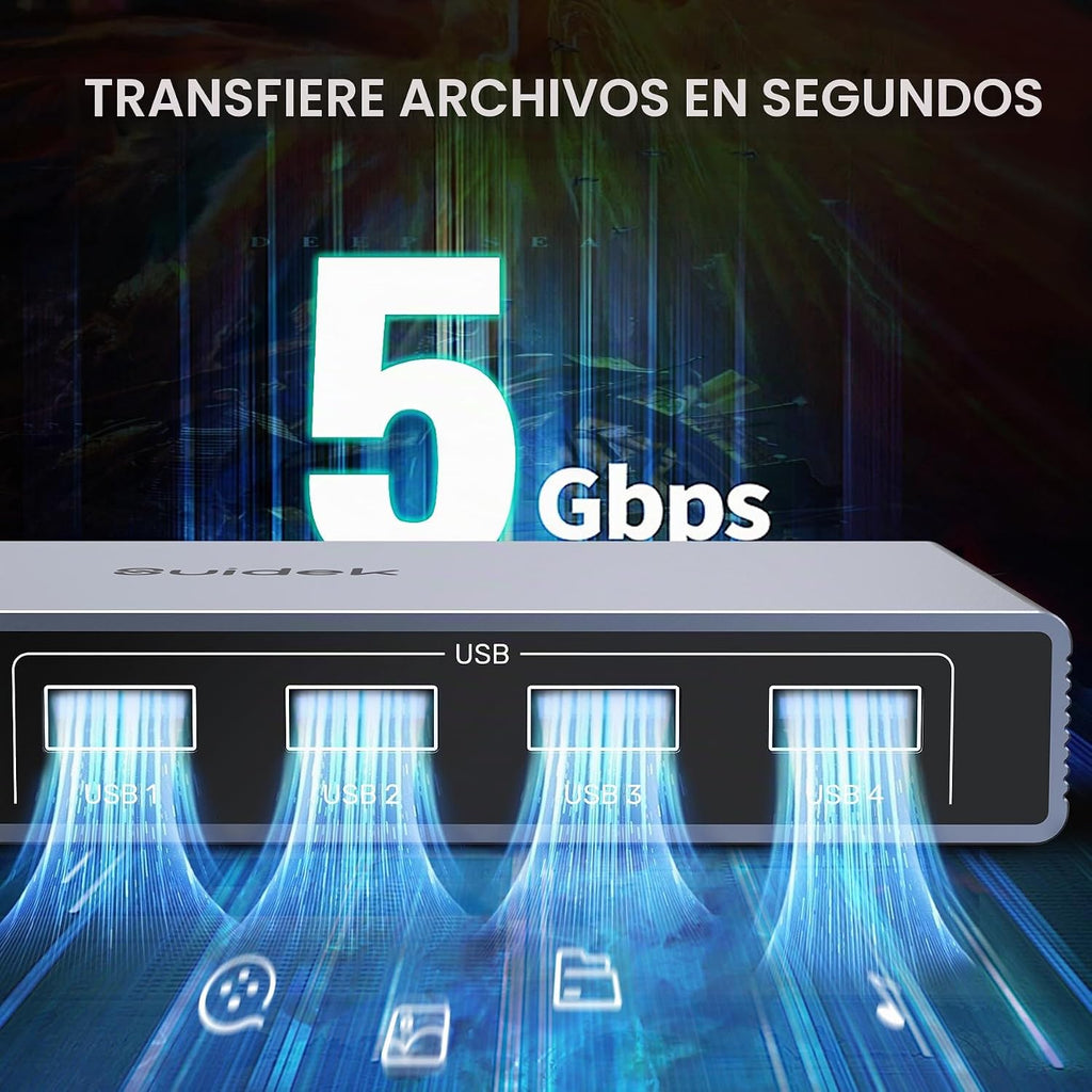 Conmutador KVM HDMI 1 Monitor 2 Computadoras - 4K@60Hz con 4 puertos