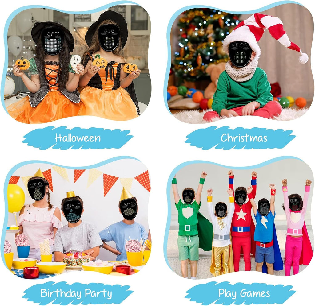 Máscara LED con detección de gestos, máscara transformadora unisex con luz LED para disfraz, cosplay, fiesta, mascarada