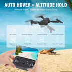 Drone con cámara 1080P HD, FPV Mini Drone plegable para adultos (negro)