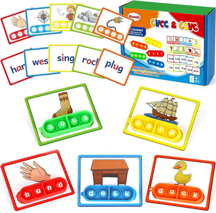 Aizweb Juego de Palabras CVC, Juegos de Fonética Tarjetas Flash par...